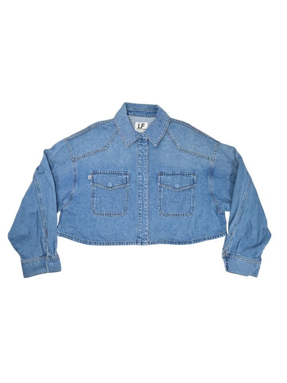 Lovers & Friends Micah Cropped Denim Shacket in California